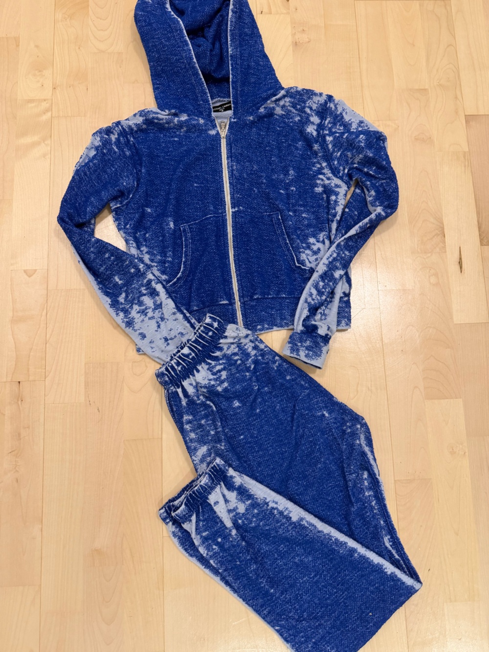 Michael Lauren Blue Acid-Wash Joggers